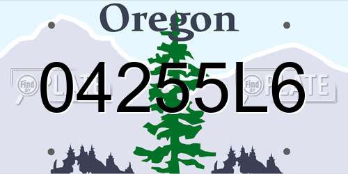 04255L6 Oregon License Plate