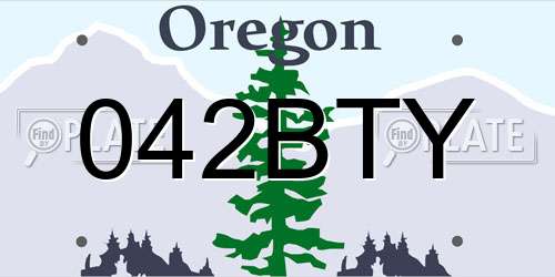 042BTY Oregon License Plate