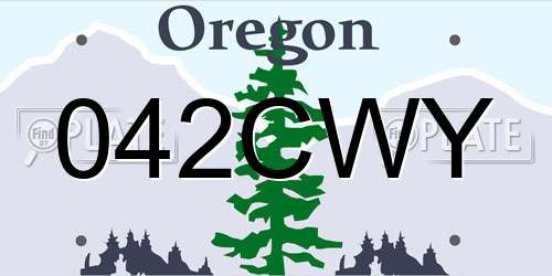 042CWY Oregon License Plate