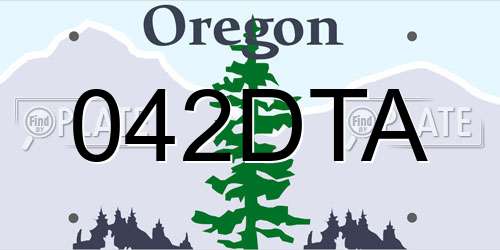 042DTA Oregon License Plate