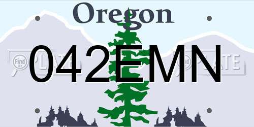 042EMN Oregon License Plate