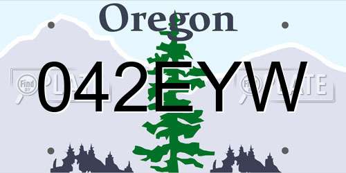 042EYW Oregon License Plate