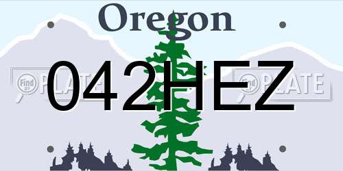 042HEZ Oregon License Plate