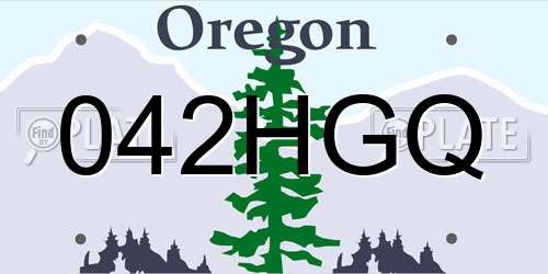 042HGQ Oregon License Plate