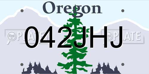 042JHJ Oregon License Plate