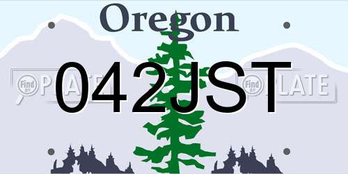 042JST Oregon License Plate