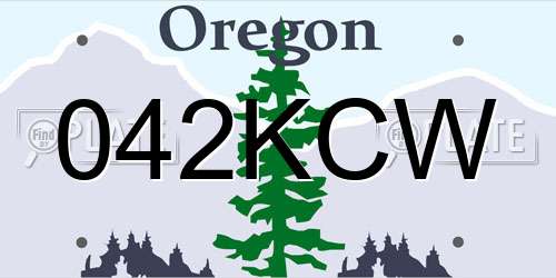 042KCW Oregon License Plate