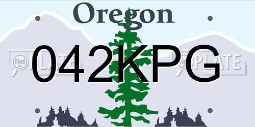 042KPG Oregon License Plate