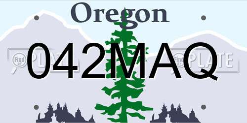042MAQ Oregon License Plate