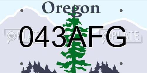 043AFG Oregon License Plate