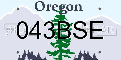 043BSE Oregon License Plate