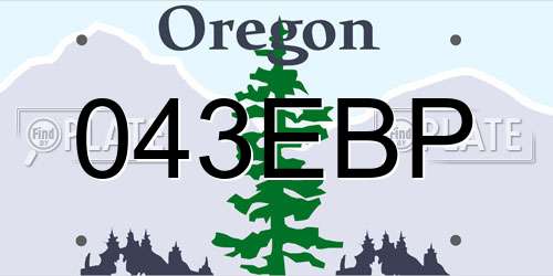 043EBP Oregon License Plate