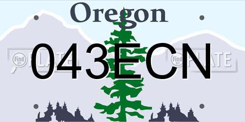 043ECN Oregon License Plate