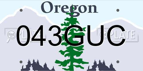 043GUC Oregon License Plate