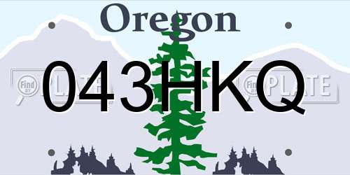 043HKQ Oregon License Plate