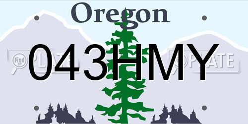 043HMY Oregon License Plate
