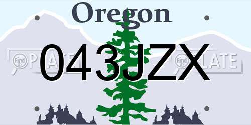 043JZX Oregon License Plate