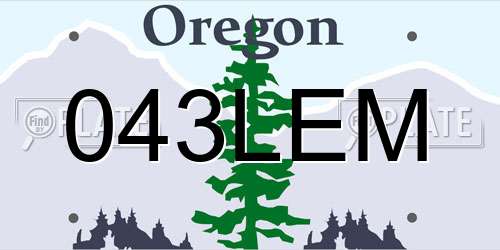 043LEM Oregon License Plate
