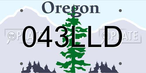 043LLD Oregon License Plate