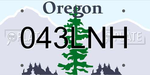 043LNH Oregon License Plate
