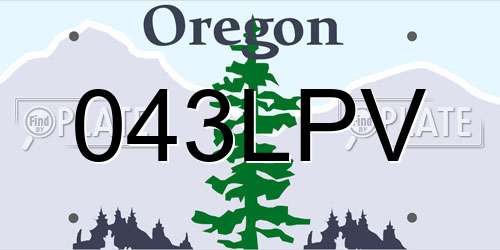 043LPV Oregon License Plate
