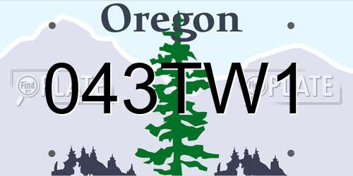 043TW1 Oregon License Plate