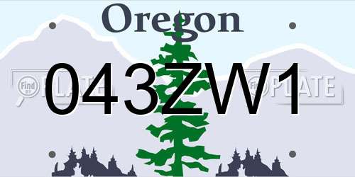 043ZW1 Oregon License Plate
