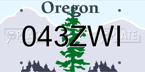 043ZWI Oregon License Plate