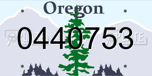 0440753 Oregon License Plate
