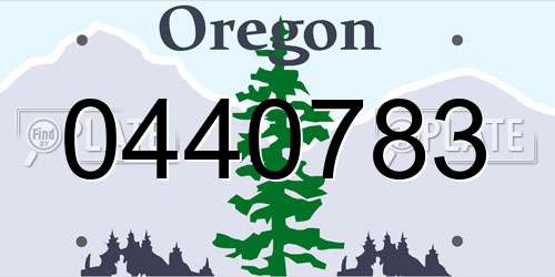 0440783 Oregon License Plate