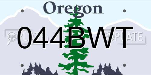 044BWT Oregon License Plate