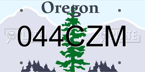 044CZM Oregon License Plate