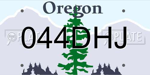 044DHJ Oregon License Plate