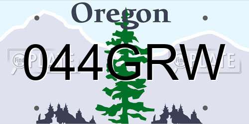 044GRW Oregon License Plate