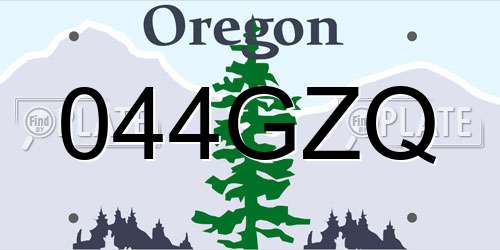 044GZQ Oregon License Plate