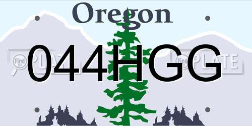 044HGG Oregon License Plate