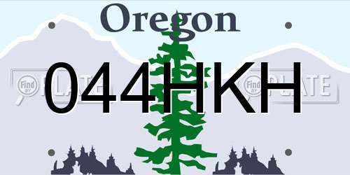 044HKH Oregon License Plate