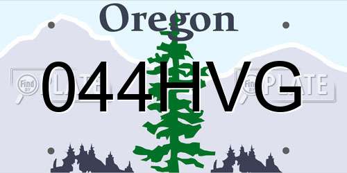 044HVG Oregon License Plate