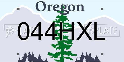044HXL Oregon License Plate