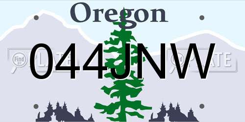 044JNW Oregon License Plate