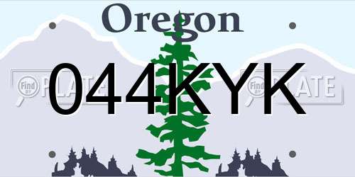 044KYK Oregon License Plate