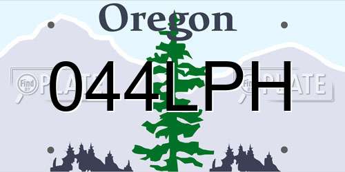 044LPH Oregon License Plate