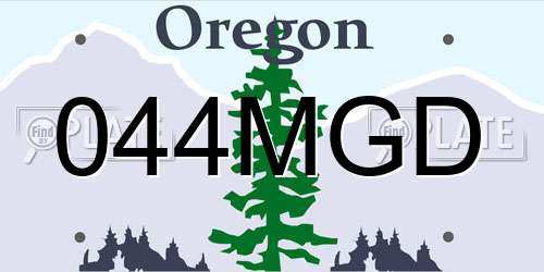 044MGD Oregon License Plate