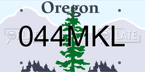 044MKL Oregon License Plate