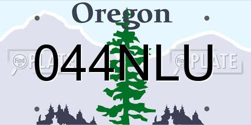 044NLU Oregon License Plate