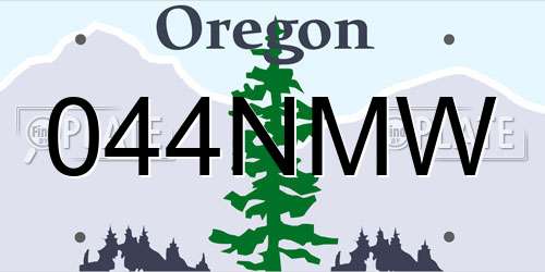 044NMW Oregon License Plate