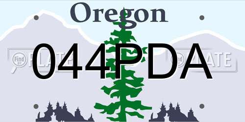 044PDA Oregon License Plate