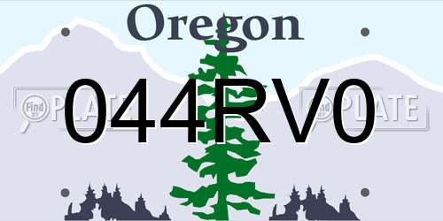 044RV0 Oregon License Plate