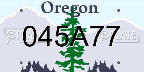 045A77 Oregon License Plate