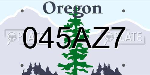 045AZ7 Oregon License Plate